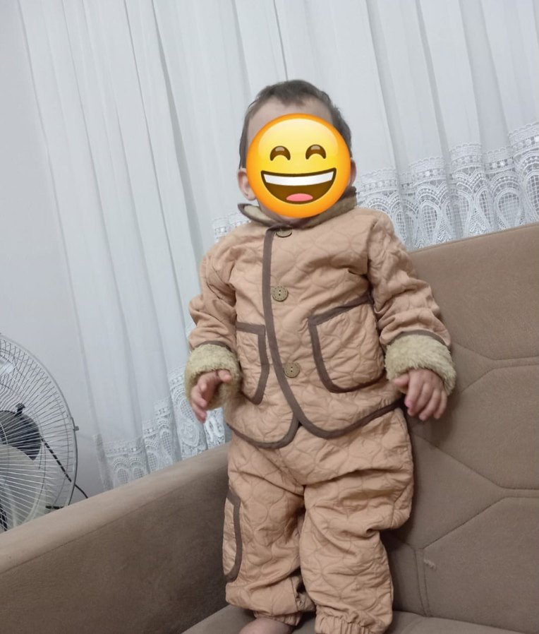 Düğmeli Erkek Çocuk Kahverengi Kaban - Görsel 2