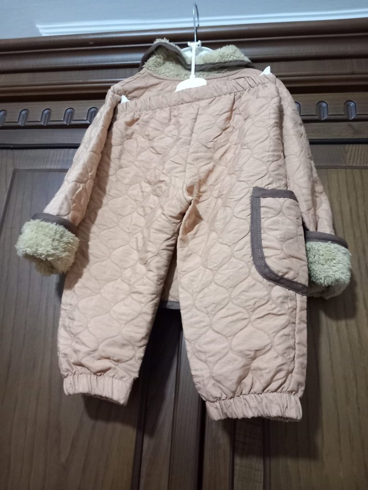 Düğmeli Erkek Çocuk Kahverengi Kaban - Görsel 4