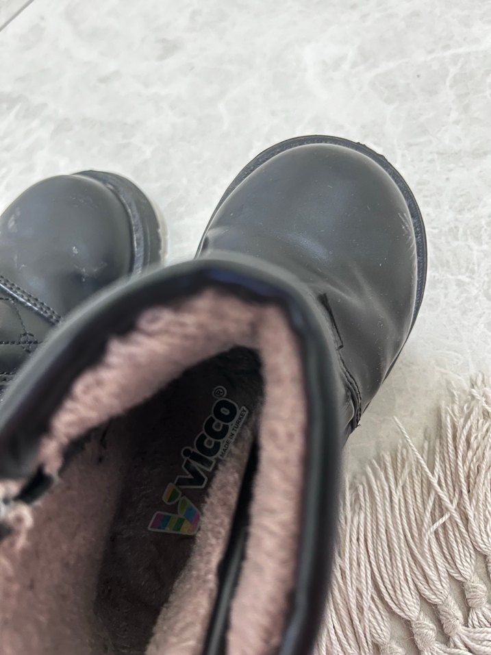 Kız Çocuk Siyah Tokalı Biker Çizme - Görsel 4