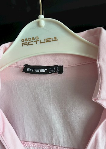 Pembe Düğmeli Uzun Kollu Keten Gömlek - Görsel 2