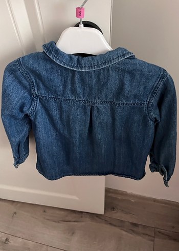 Kız Çocuk Lacivert Denim Gömlek - Görsel 3