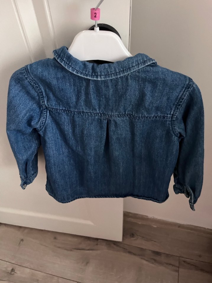 Kız Çocuk Lacivert Denim Gömlek - Görsel 3