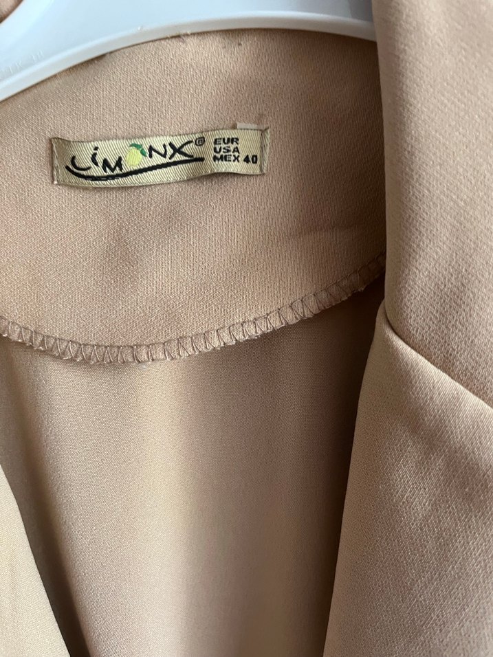 Bej Kadın Uzun Kollu Blazer Ceket - Görsel 2