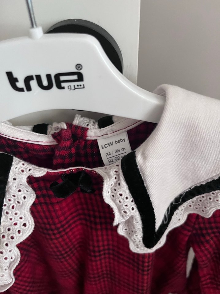 Bordo Uzun Kollu Fırfırlı Kız Elbise - Görsel 3