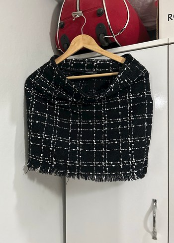 Siyah Ekose Örme Mini Etek
