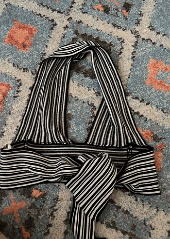 Çizgili Bohem Kadın Crop Top - Görsel 2