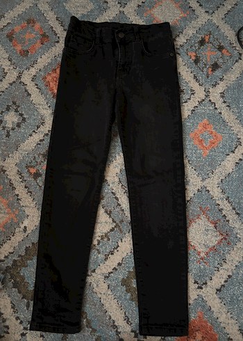 Kız Çocuk Siyah Batik Desenli Kot Pantolon - Görsel 2