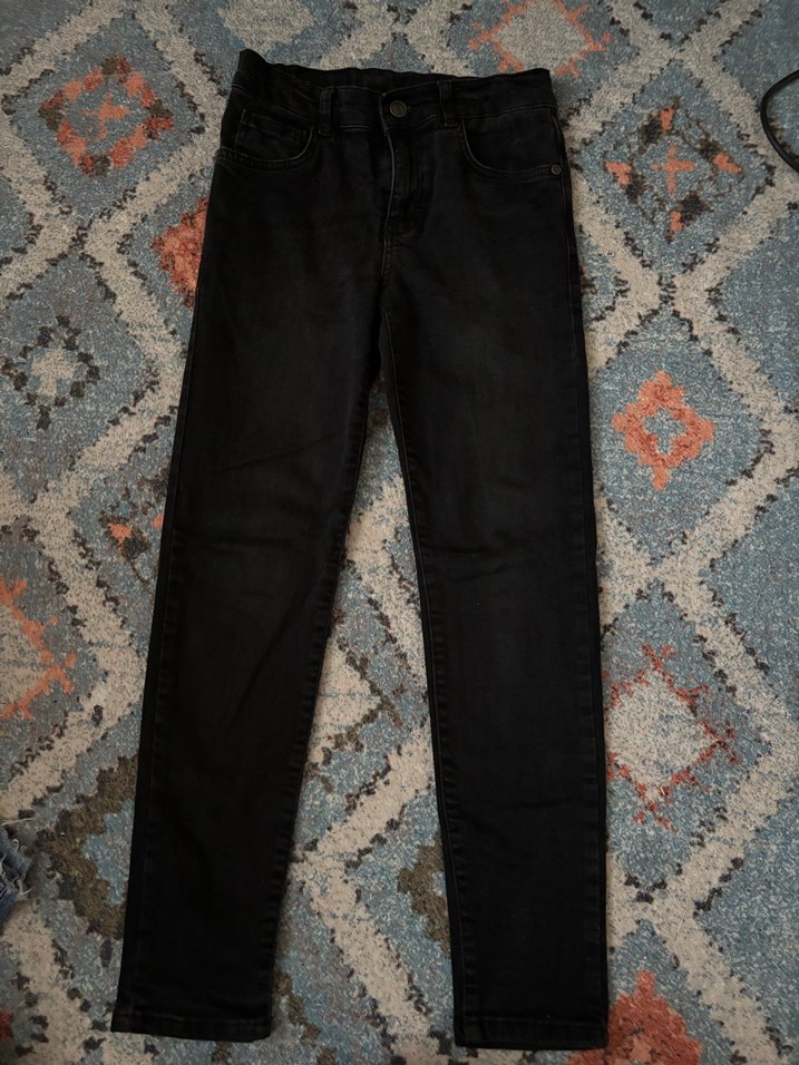 Kız Çocuk Siyah Batik Desenli Kot Pantolon - Görsel 2