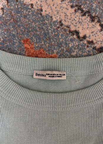 Su yeşili Mini Yüksek Yakalı Kolsuz Elbise - Görsel 3