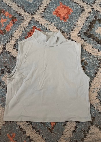 Kadın bebek mavisi  Boğazlı Kolsuz Body - Görsel 2