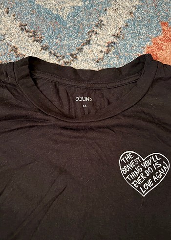 Kız çocuk Siyah Baskılı Kısa Kollu Tişört - Görsel 2