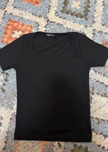 Siyah Kadın Kısa Kollu Tişört - Görsel 2