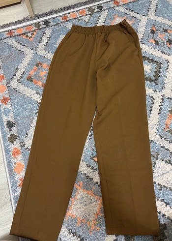 Kadın Rahat Kesim Kahverengi Kumaş Pantolon - Görsel 2