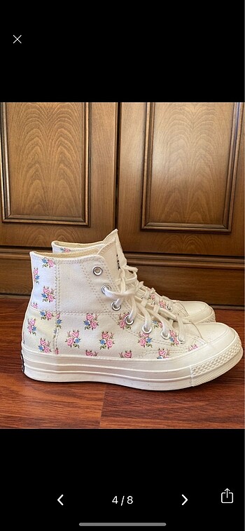 38 Beden beyaz Renk Çiçekli coquette converse Stoğu yok