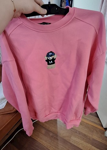 Pembe Baskılı Kadın Sweatshirt - Görsel 3
