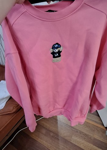 Pembe Baskılı Kadın Sweatshirt - Görsel 4