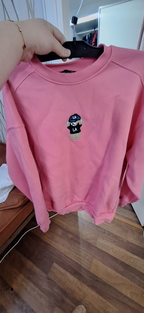 Pembe Baskılı Kadın Sweatshirt - Görsel 5