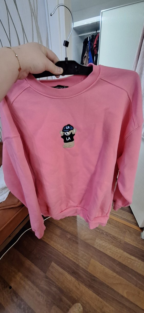 Pembe Baskılı Kadın Sweatshirt - Görsel 3