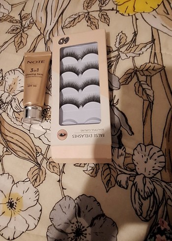 Bej Kutuda  Takma Kirpik Seti ve note fondoten - Görsel 2