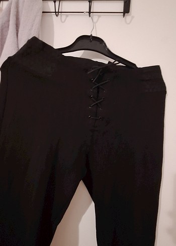 Onu bağlamali siyah tayt yanlari korse kalin lastikli - Görsel 4