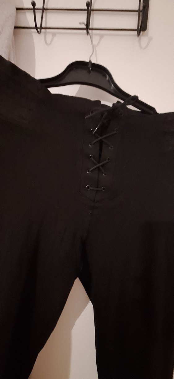 Onu bağlamali siyah tayt yanlari korse kalin lastikli - Görsel 3