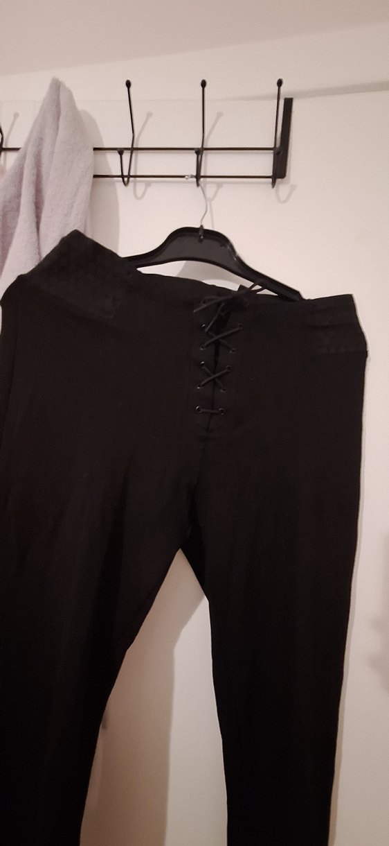 Onu bağlamali siyah tayt yanlari korse kalin lastikli - Görsel 4