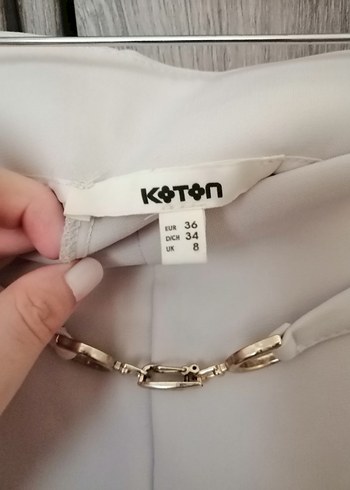 Bej Kemerli Kadın Keten Pantolon - Görsel 3