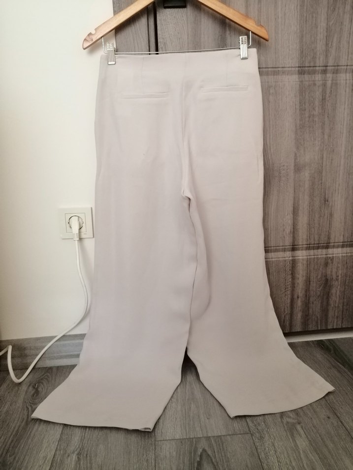 Bej Kemerli Kadın Keten Pantolon - Görsel 2