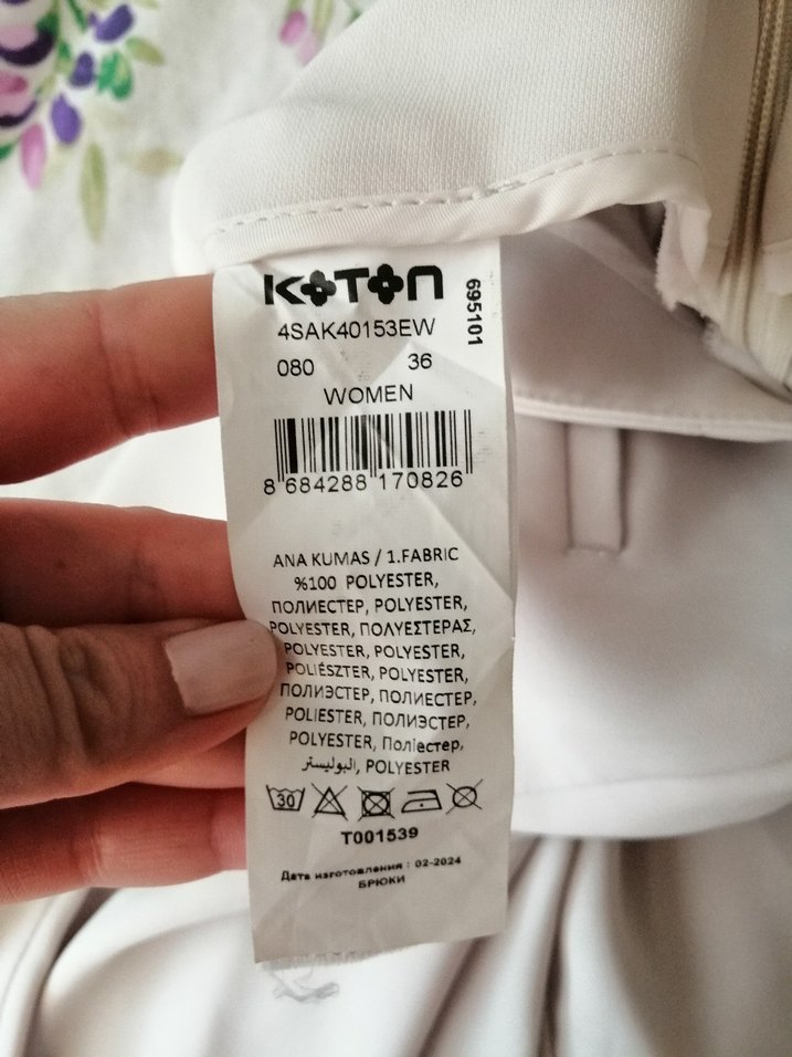 Bej Kemerli Kadın Keten Pantolon - Görsel 4