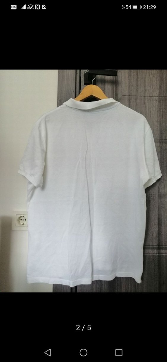 Erkek Beyaz Pamuklu Polo Tişört - Görsel 2