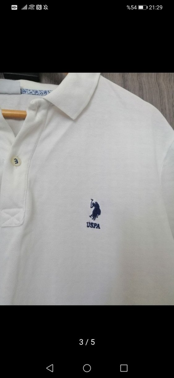 Erkek Beyaz Pamuklu Polo Tişört - Görsel 3