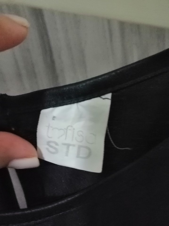 Siyah Deri Uzun Kollu Midi Tunik - Görsel 3