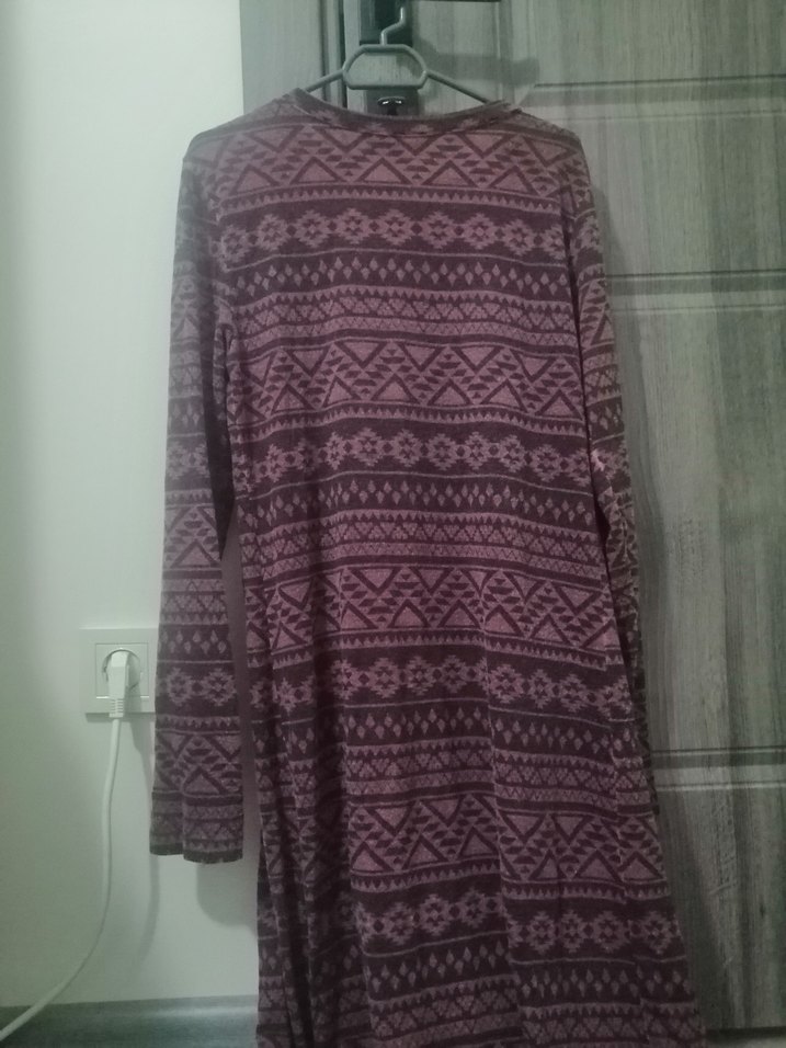 Bordo Uzun Bohem Salaş Hırka - Görsel 2