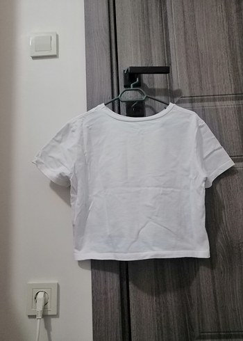 Beyaz Kısa Kollu Pamuklu Tişört - Görsel 2