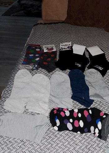 Kız Çocuk Pamuklu Gri Çoraplar - Görsel 2