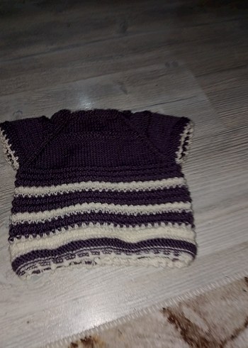 Kız Çocuk Pembe Kolsuz Triko Süveter - Görsel 4