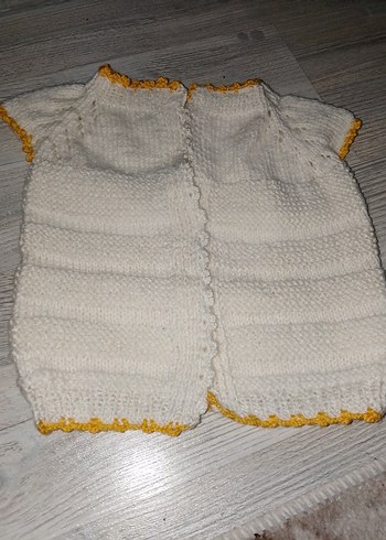 Beyaz Bohem Örgü Kız Süveter - Görsel 2