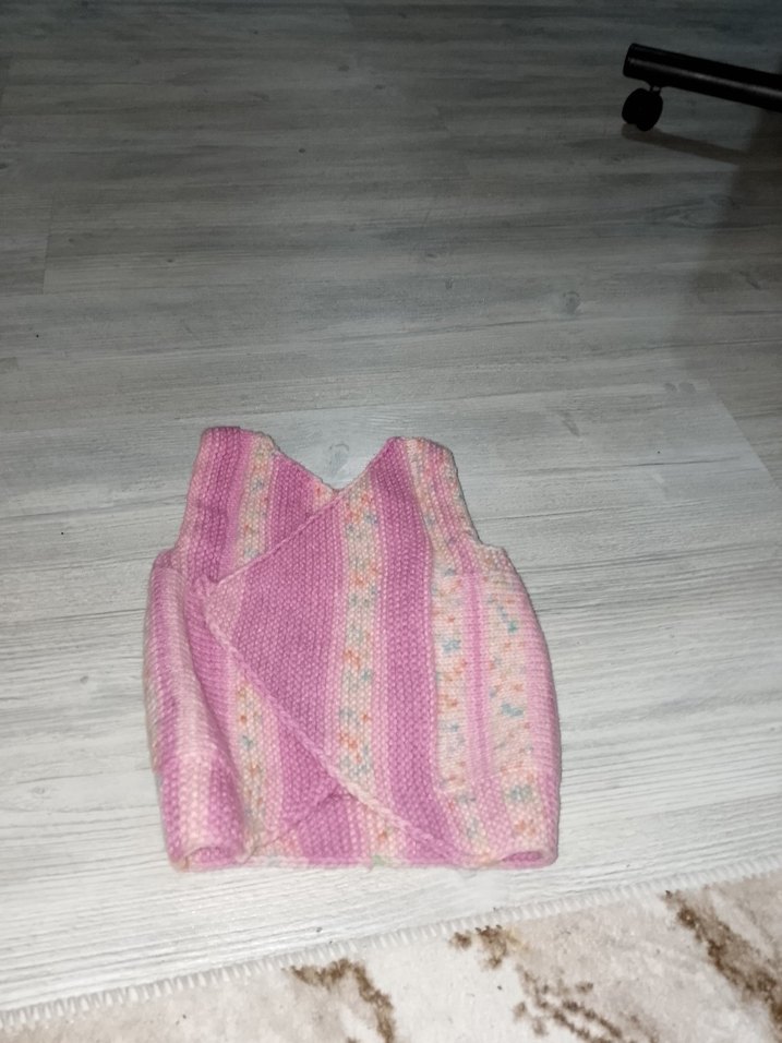 Pembe Örgü Kız Çocuk Süveter - Görsel 2