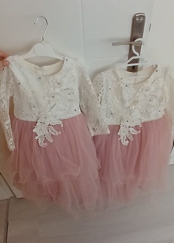 Dantel Detaylı Pembe Kız Çocuk Elbisesi