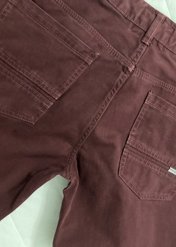 Pull&Bear Bordo erkek Kanvays Pantolon - Görsel 2