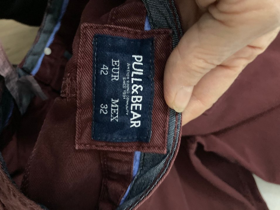 Pull&Bear Bordo erkek Kanvays Pantolon - Görsel 3