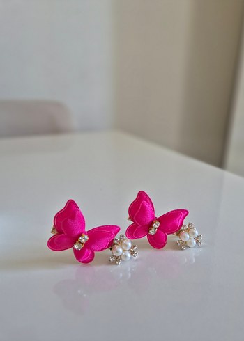 Pembe Mini Kelebekli Toka