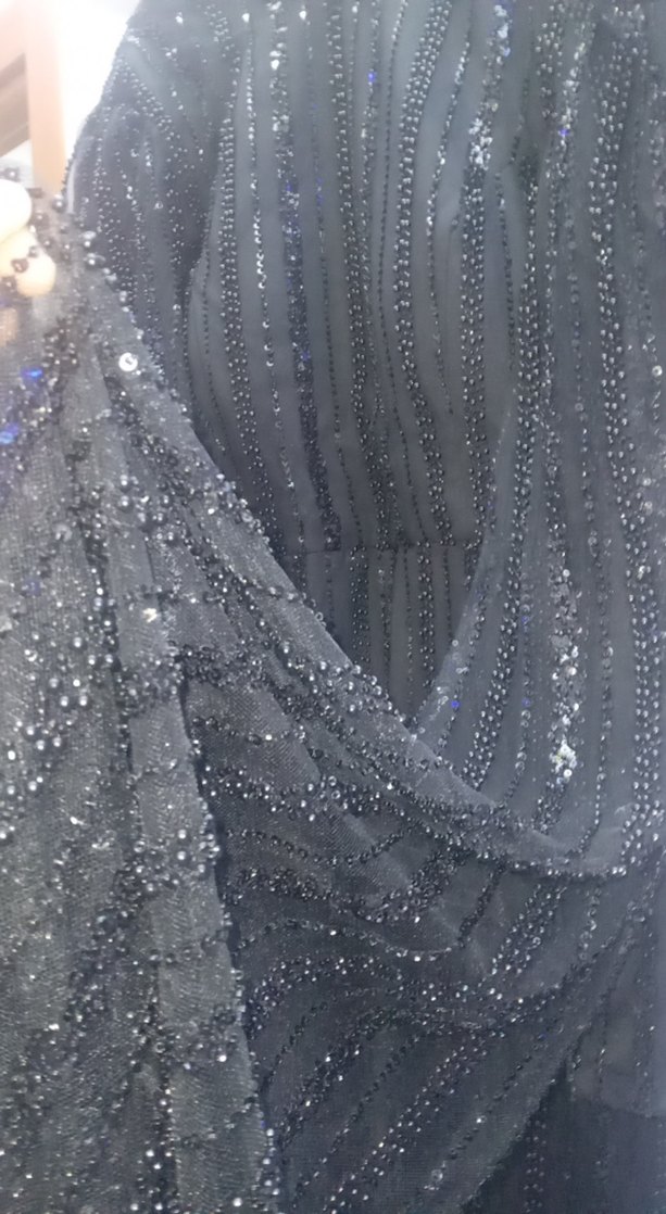 İşlemeli Siyah Boncuklu Gotik Kadın El Zinciri - Görsel 2