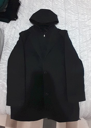 Defacto Düğmeli Siyah Erkek Palto