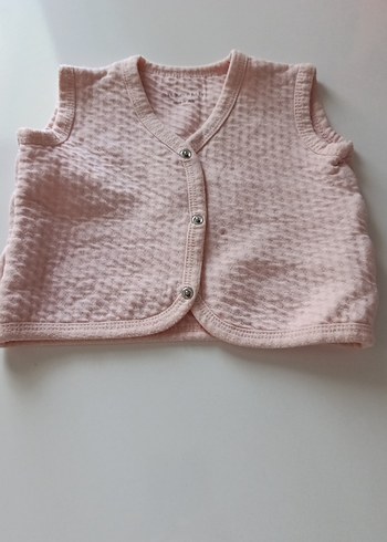 Kız Çocuk Pembe Düğmeli Triko Yelek