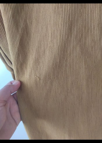 Düğmeli Uzun hardal renk trenc - Görsel 8