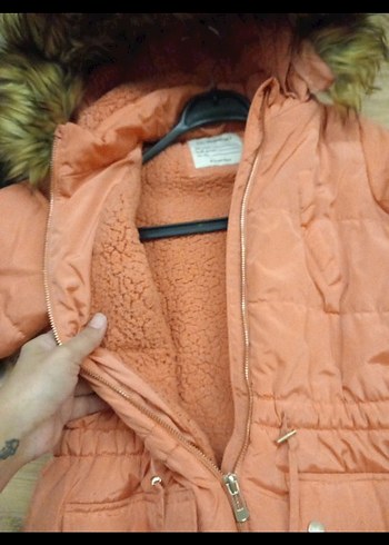 Kürklü Kapüşonlu  Kışlık Mont - Görsel 2