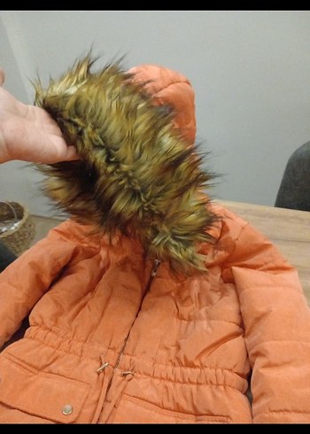 Kürklü Kapüşonlu  Kışlık Mont - Görsel 4