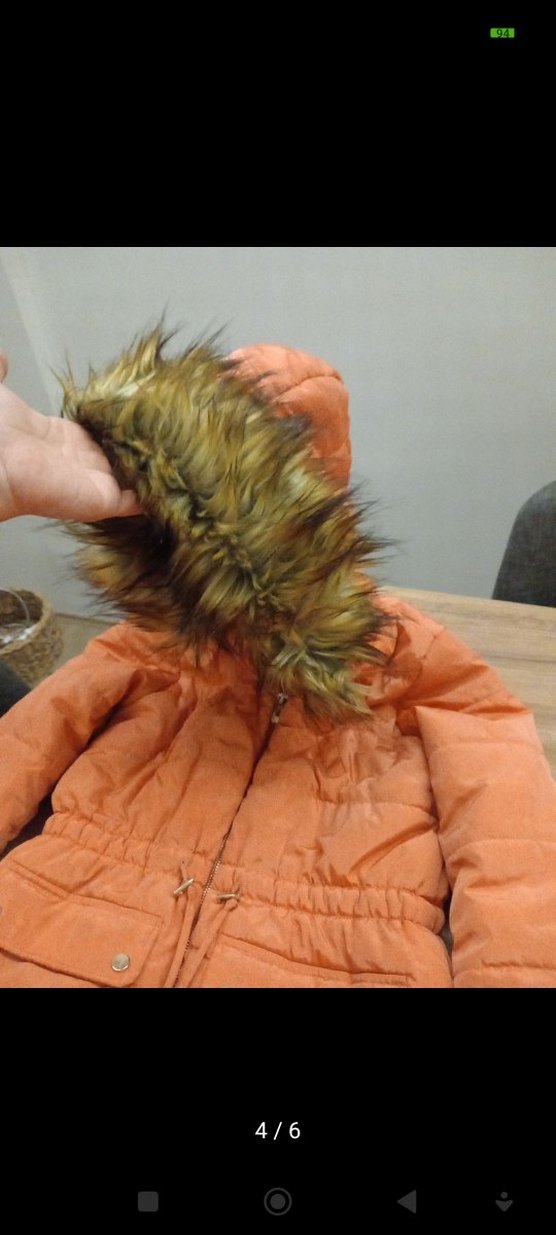 Kürklü Kapüşonlu  Kışlık Mont - Görsel 4