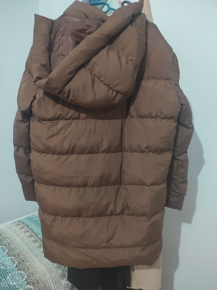 Kahverengi Fermuarlı Kadın Kışlık Mont - Görsel 3